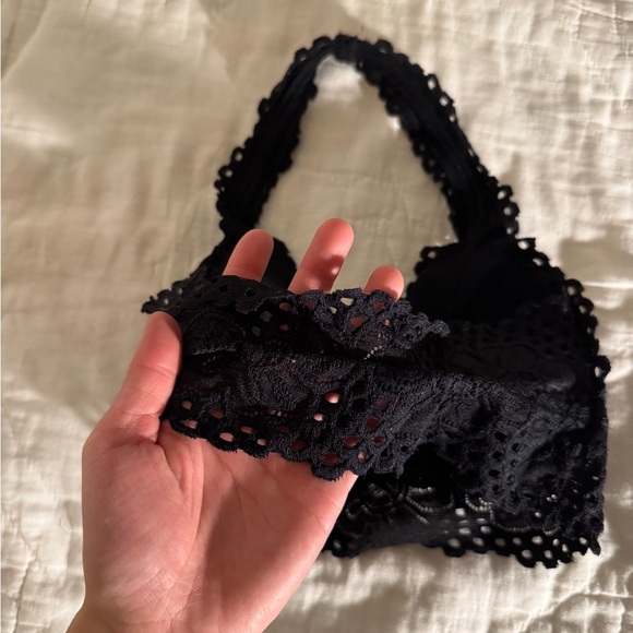 Aeropostale Black Lace Halter Bralette Size S - Picture 7 of 13